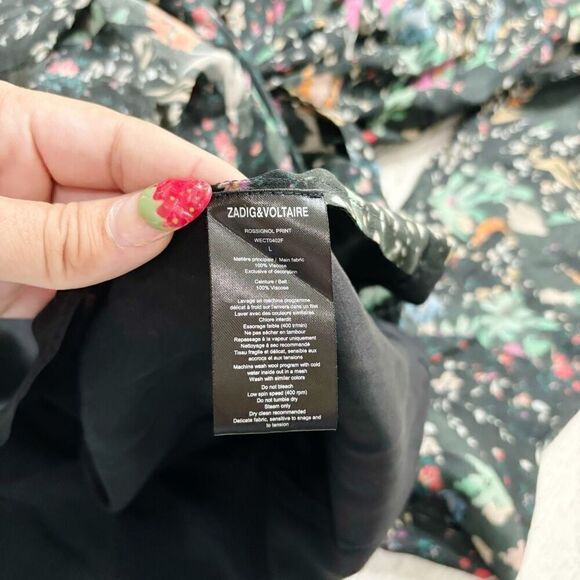 Zadig & Voltaire Rossignol Floral Semi Sheer Sheath Dress Size L - Picture 6 of 6